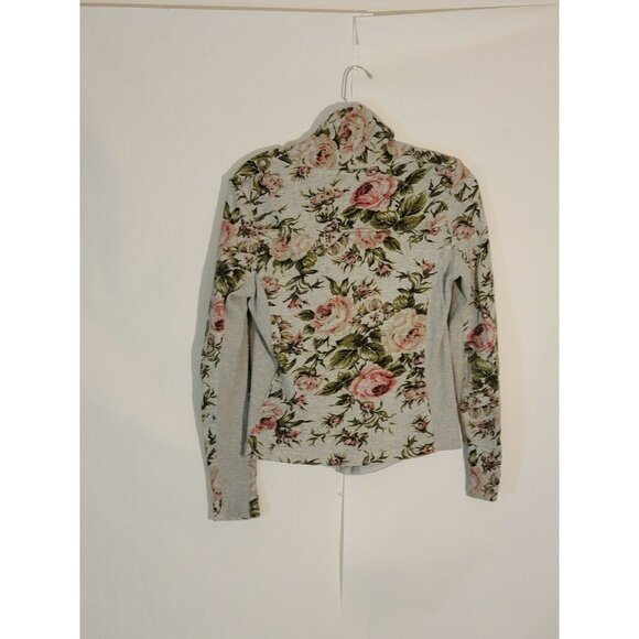 Philosophy Gray Floral Print Snap Button Soft Shel - Picture 10 of 12